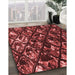 Machine Washable Transitional Maroon Red Rug in a Family Room, wshpat859rd