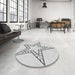 Round Patterned Off-White Novelty Rug in a Office, pat85