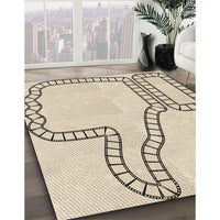 Patterned Moccasin Beige Rug, pat86brn
