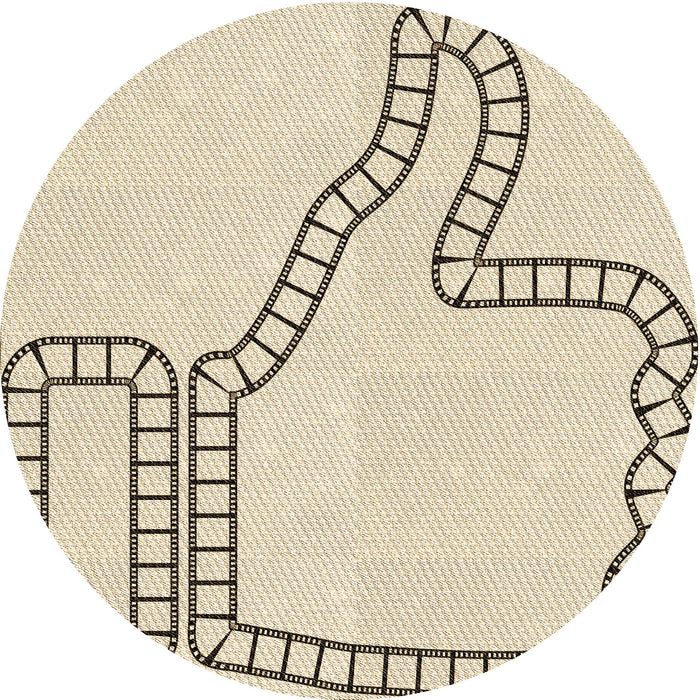 Square Patterned Moccasin Beige Rug, pat86brn