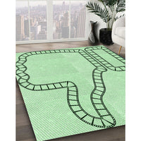 Patterned Mint Green Rug, pat86grn