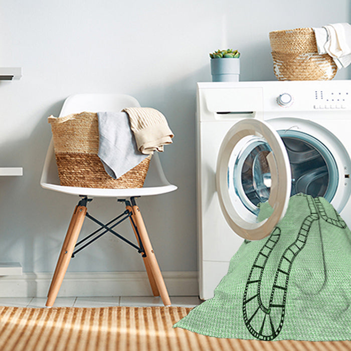 Machine Washable Transitional Mint Green Rug in a Washing Machine, wshpat86grn