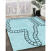 Patterned Electric Blue Rug in Family Room, pat86lblu