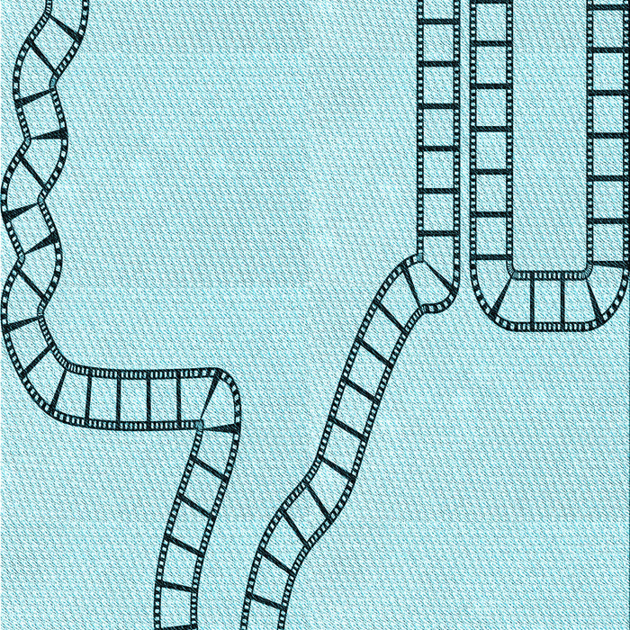 Machine Washable Transitional Electric Blue Rug, wshpat86lblu