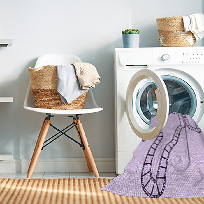 Machine Washable Transitional Lilac Purple Rug in a Washing Machine, wshpat86pur