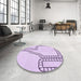 Round Patterned Lilac Purple Rug in a Office, pat86pur