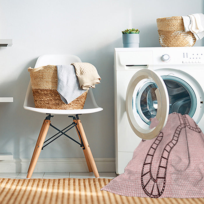 Machine Washable Transitional Pink Rug in a Washing Machine, wshpat86rd