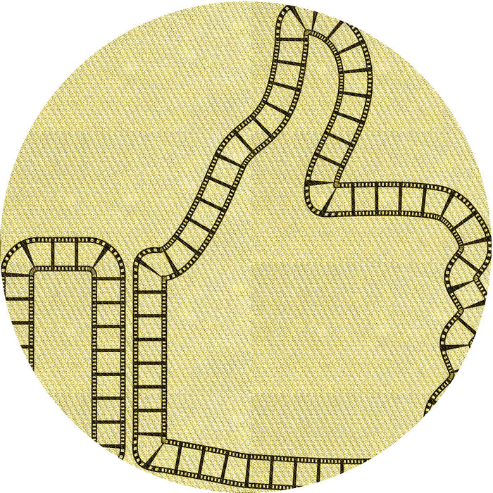 Square Patterned Sun Yellow Rug, pat86yw