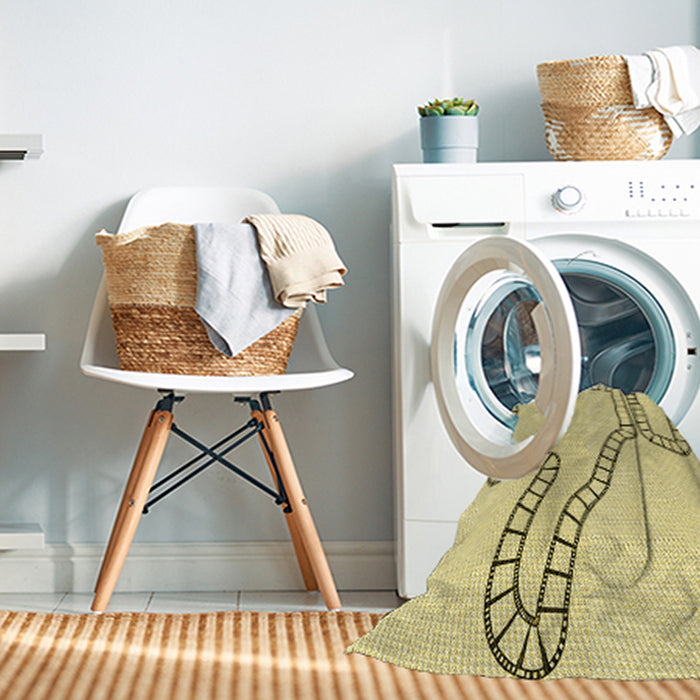 Machine Washable Transitional Sun Yellow Rug in a Washing Machine, wshpat86yw