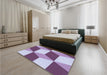 Patterned Pink Plum Purple Rug in a Bedroom, pat860blu