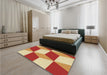 Patterned Chrome Gold Yellow Rug in a Bedroom, pat860brn