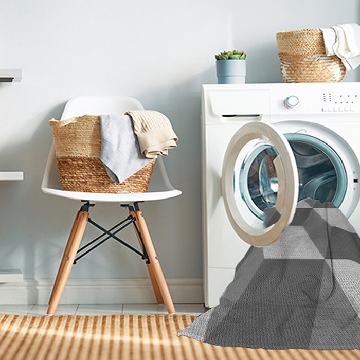 Machine Washable Transitional Silver Gray Rug in a Washing Machine, wshpat860gry