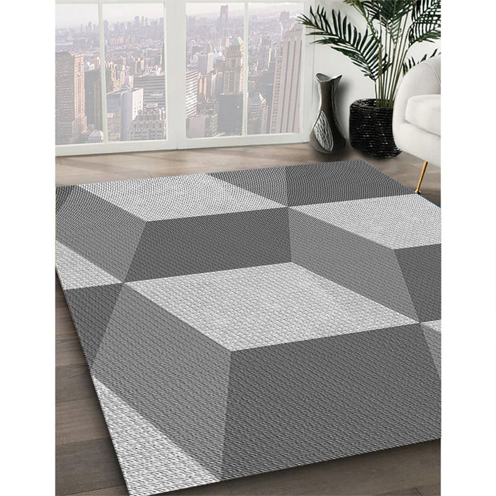 Machine Washable Transitional Silver Gray Rug in a Family Room, wshpat860gry