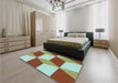 Patterned Light Green Rug in a Bedroom, pat860lblu