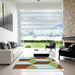 Square Patterned Light Green Rug in a Living Room, pat860lblu