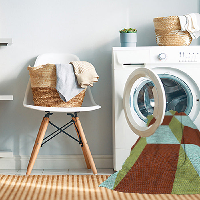 Machine Washable Transitional Light Green Rug in a Washing Machine, wshpat860lblu