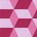 Round Machine Washable Transitional Pastel Purple Pink Rug, wshpat860pur
