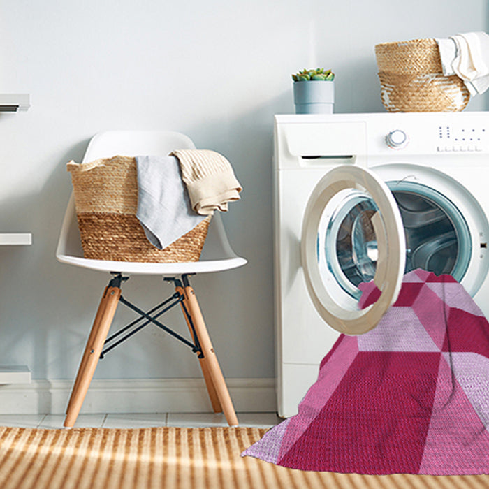 Machine Washable Transitional Pastel Purple Pink Rug in a Washing Machine, wshpat860pur