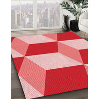 Patterned Pastel Pink Rug, pat860rd