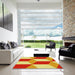 Square Patterned Bold Yellow Rug in a Living Room, pat860yw