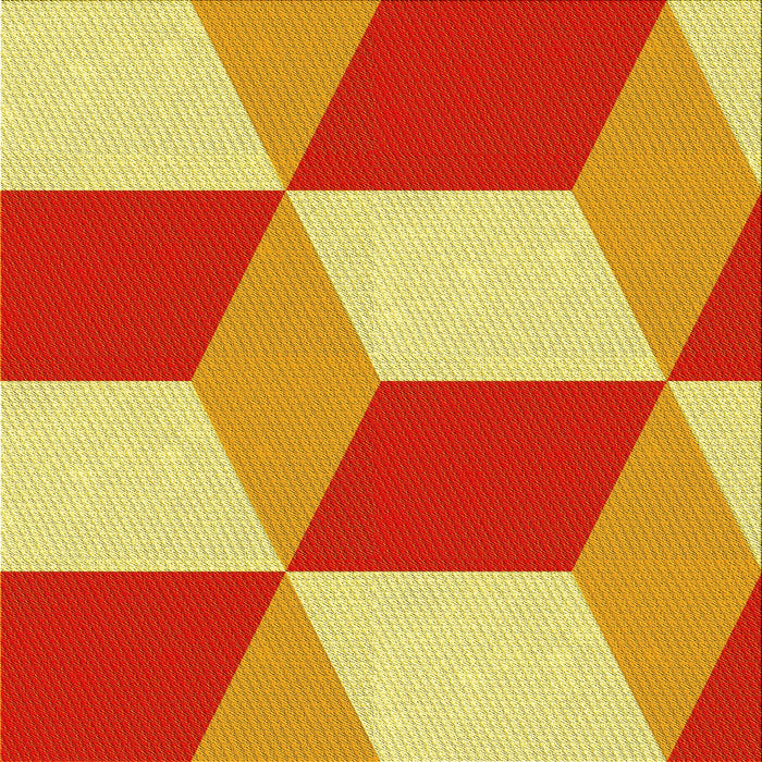 Round Patterned Bold Yellow Rug, pat860yw