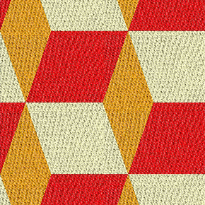 Patterned Neon Red Novelty Rug, pat860