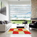 Square Machine Washable Transitional Neon Red Rug in a Living Room, wshpat860
