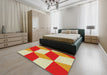Machine Washable Transitional Neon Red Rug in a Bedroom, wshpat860