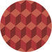 Square Machine Washable Transitional Red Rug in a Living Room, wshpat861brn