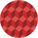 Square Patterned Red Rug, pat861org