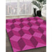 Patterned Fuchsia Magenta Purple Rug in Family Room, pat861pur