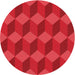 Square Patterned Red Rug, pat861rd