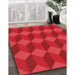 Machine Washable Transitional Red Rug in a Family Room, wshpat861rd