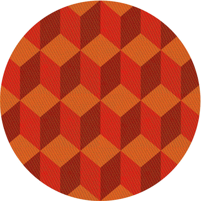 Square Patterned Scarlet Red Rug, pat861yw