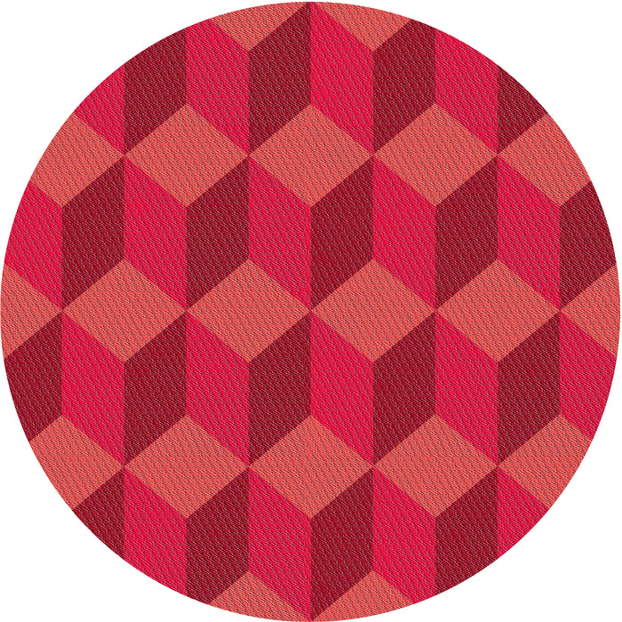 Square Machine Washable Transitional Red Rug, wshpat861