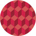Square Machine Washable Transitional Red Rug, wshpat861
