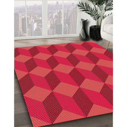 Patterned Red Novelty Rug in Family Room, pat861