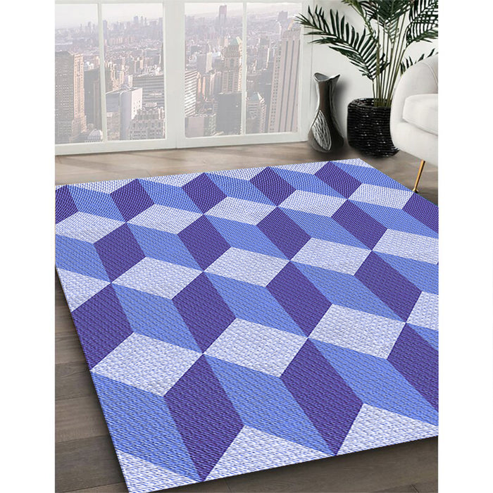 Machine Washable Transitional Light Sky Blue Rug in a Family Room, wshpat862blu