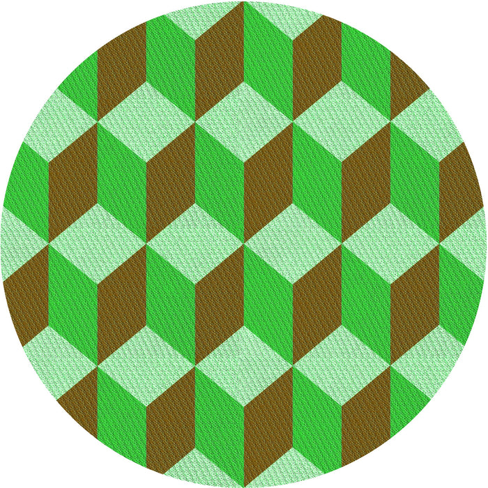 Square Patterned Green Rug, pat862grn