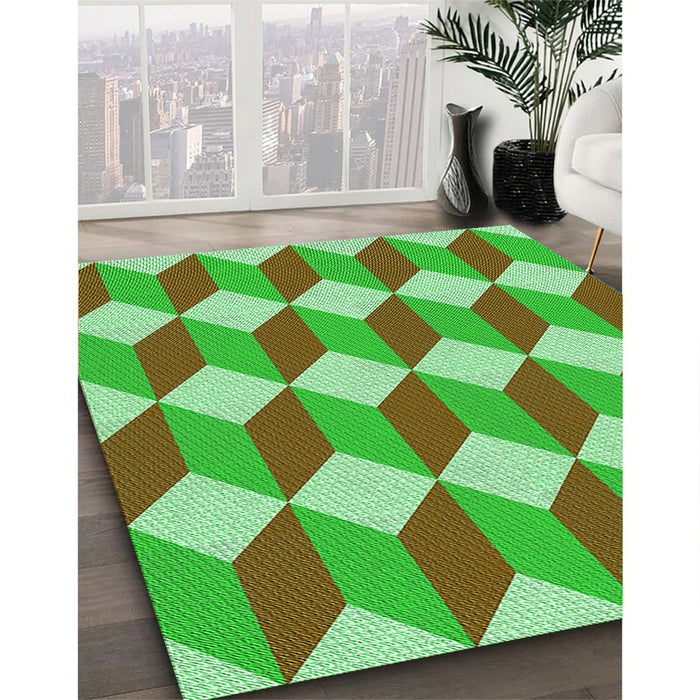 Patterned Green Rug in Family Room, pat862grn