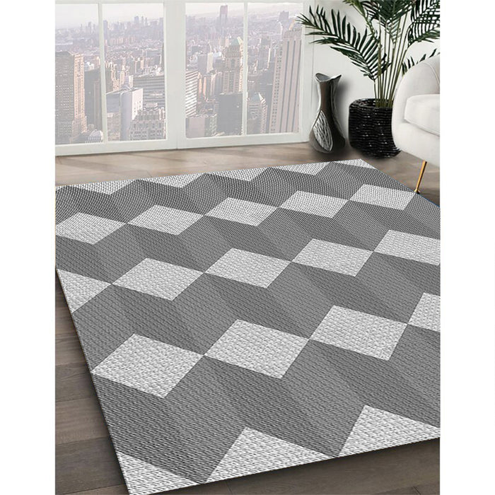 Machine Washable Transitional Silver Gray Rug in a Family Room, wshpat862gry