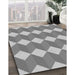 Patterned Silver Gray Rug in Family Room, pat862gry