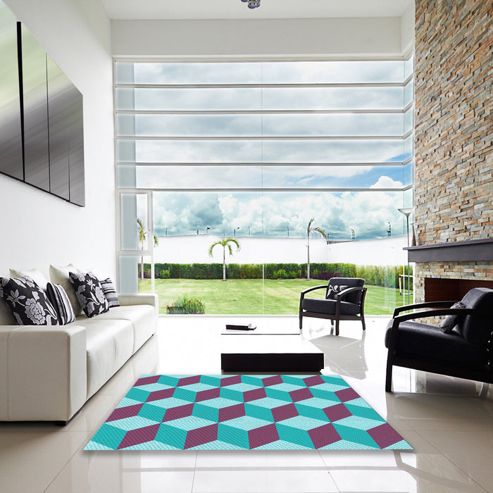 Machine Washable Transitional French Lilac Purple Rug in a Kitchen, wshpat862lblu
