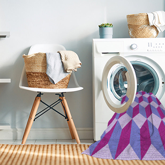 Machine Washable Transitional Bright Lilac Purple Rug in a Washing Machine, wshpat862pur