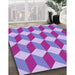 Machine Washable Transitional Bright Lilac Purple Rug in a Family Room, wshpat862pur