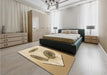 Patterned Copper Brown Rug in a Bedroom, pat863brn