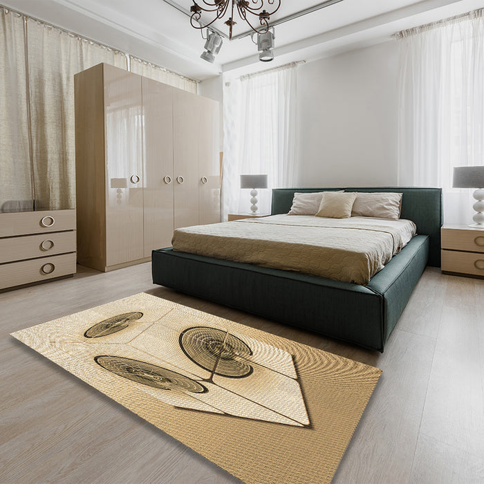 Patterned Copper Brown Rug in a Bedroom, pat863brn