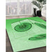 Machine Washable Transitional Jade Green Rug in a Family Room, wshpat863grn