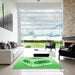 Square Patterned Jade Green Rug in a Living Room, pat863grn