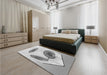 Patterned Gray Rug in a Bedroom, pat863gry